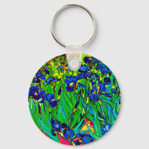 Vincent Van Gogh - Irises - 花好きポップアート キーホルダー