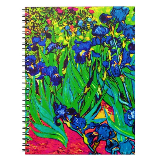 Vincent Van Gogh - Irises - 花好きポップアート ノートブック (正面)