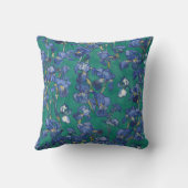 Vincent Van Gogh Irises Cobalt Blue Viridian Green クッション (裏面)