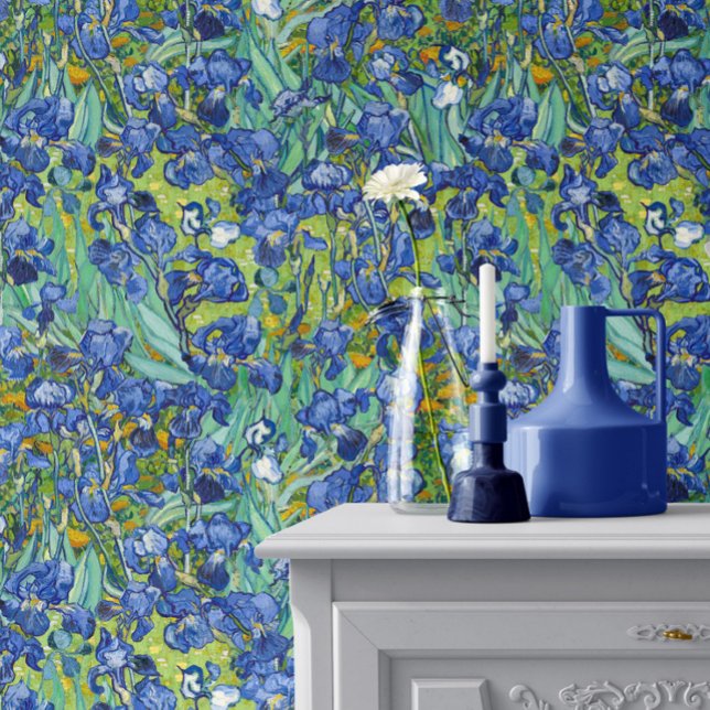 Vincent Van Gogh Irises in Blue and Green 壁紙 (クリエイターアップロード済み)