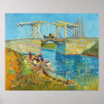 Vincent van Gogh - Langlois Bridge at Arles #1 ポスター<br><div class="desc">The Langlois Bridge at Arles with Women Washing - Vincent van Gogh,  Oil on Canvas,  1888,  Arles</div>