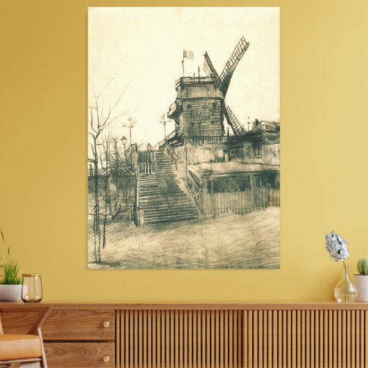Vincent van Gogh - Moulin de la Galette キャンバスプリント (インサイチュ (リビング))