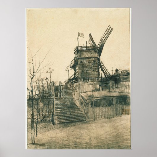 Vincent van Gogh -  Moulin de la Galette ポスター (正面)