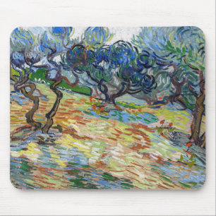 Vincent van Gogh - Olive Trees: Bright blue sky マウスパッド