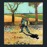 Vincent Van Gogh - Painter On His Way To Work ポスター<br><div class="desc">This oil on canvas from 1888, also known as Self Portrait on the Road to Tarascon, a commune in France, depicts Van Gogh as a traveling painter complete with straw hat, painting equipment and a walking stick - accompanied by his prominent shadow. This painting was destroyed by fire in World...</div>