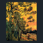 Vincent Van Gogh - Pine Trees Against A Red Sky ポスター<br><div class="desc">This oil on canvas from 1889 shows a lone traveler walking down a country lane at sunset. Unlike similar stores, Art Lover's Cafe features classic, high resolution works of art that have been carefully restored, color-balanced & retouched to remove spots & artifacts commonly found in most reproductions sold online. Compare...</div>
