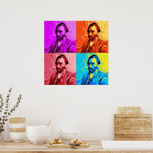 Vincent Van Gogh Pop Art ポスター (キッチン)