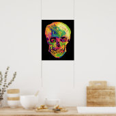 Vincent Van Gogh - Pop Art Halloween Skull ポスター (キッチン)