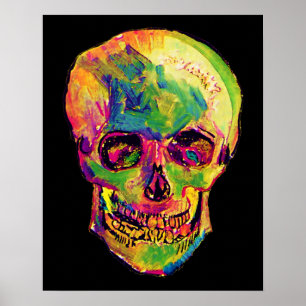 Vincent Van Gogh - Pop Art Halloween Skull ポスター