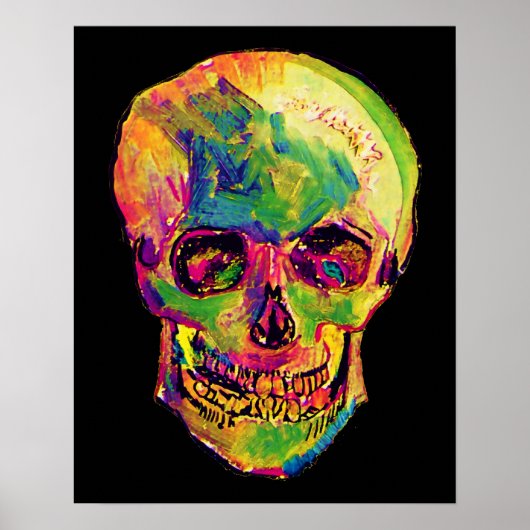 Vincent Van Gogh - Pop Art Halloween Skull ポスター (正面)