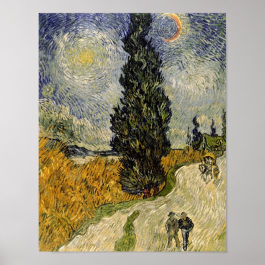 Vincent van Gogh | Road with Cypresses, 1890 ポスター (正面)