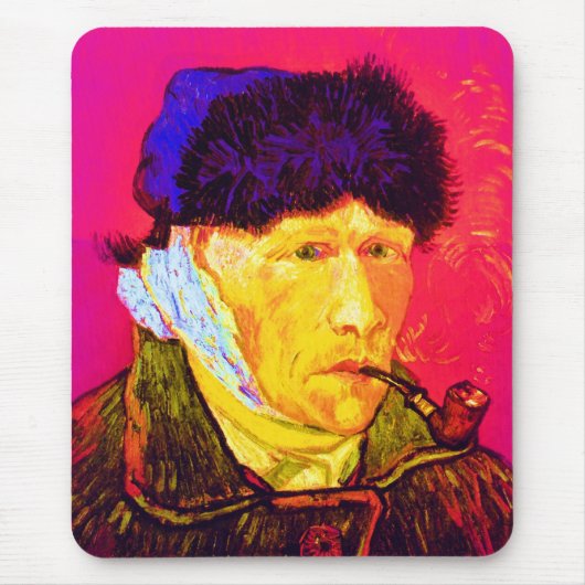 Vincent Van Gogh - Self Portrait Bandage Pop Art マウスパッド (正面)