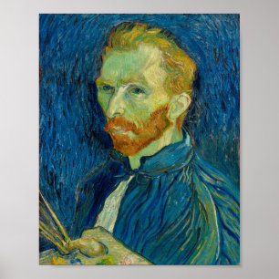 Vincent Van Gogh Self Portrait with Palette Art ポスター