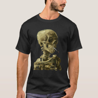 Vincent Van Gogh Skull Smoking Cigarette Skeleton Tシャツ