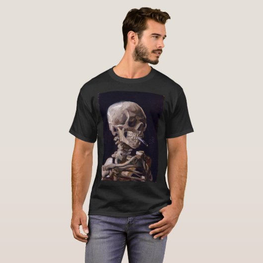 Vincent Van Gogh - Skull with Burning Cigarette (n Tシャツ (正面フル)