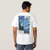 Vincent Van Gogh Starry Night 1889 Art  Tシャツ (裏面フル)