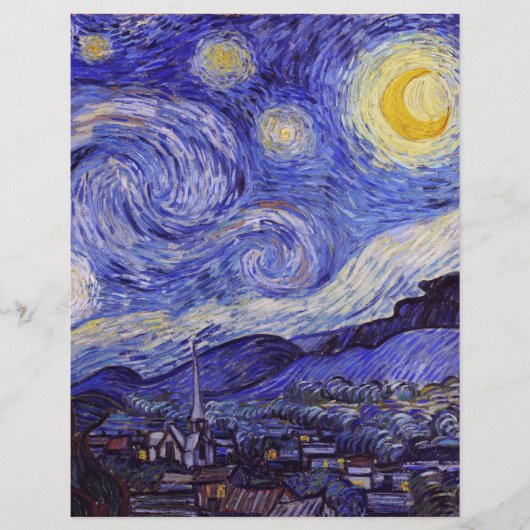 Vincent Van Gogh Starry Night Scrapbook Paper (正面)