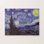 Vincent Van Gogh Starry Night Vintage Fine Art ジグソーパズル<br><div class="desc">Vincent van Gogh Starry Night Fine Art Painting Starry Night is a painting by Dutch post-impressionist artist Vincent van Gogh. The blue night sky is filled with swirling clouds, stars, and a bright crescent moon. The Starry Night is the only nocturne in the series of views from his bedroom window....</div>