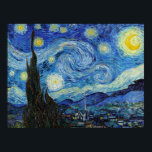 Vincent Van Gogh Starry Night Vintage Fine Art ポスター<br><div class="desc">Vincent Van Gogh Starry Night Vintage Fine Art Poster</div>