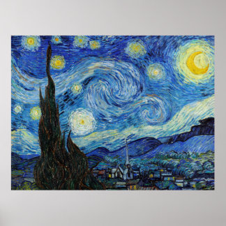 Vincent Van Gogh Starry Night Vintage Fine Art ポスター