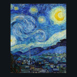 Vincent Van Gogh Starry Night Vintage Fine Art ポスター<br><div class="desc">Vincent Van Gogh Starry Night Vintage Fine Art Poster</div>