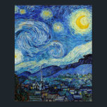 Vincent Van Gogh Starry Night Vintage Fine Art ポスター<br><div class="desc">Vincent Van Gogh Starry Night Vintage Fine Art Poster</div>