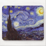 Vincent Van Gogh Starry Night Vintage Fine Art マウスパッド<br><div class="desc">Vincent van Gogh Starry Night Fine Art Painting Starry Night is a painting by Dutch post-impressionist artist Vincent van Gogh. The blue night sky is filled with swirling clouds, stars, and a bright crescent moon. The Starry Night is the only nocturne in the series of views from his bedroom window....</div>
