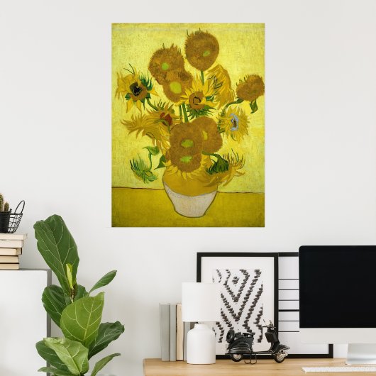 Vincent Van Gogh Sunflowers  ポスター (ホームオフィス)