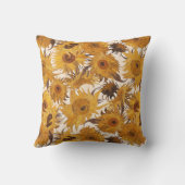 Vincent Van Gogh Sunflowers Cream Yellow Brown クッション (裏面)