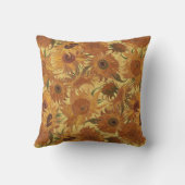 Vincent Van Gogh Sunflowers Saffron Orange Yellow クッション (裏面)