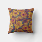 Vincent Van Gogh Sunflowers Violet Yellow クッション (裏面)