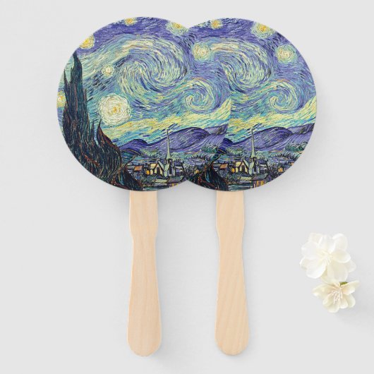 Vincent Van Gogh The Starry Night    ハンドファン (正面&裏面)