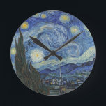 Vincent van Gogh | The Starry Night, June 1889 ラウンド壁時計<br><div class="desc">The Starry Night,  June 1889 (oil on canvas),  Gogh,  Vincent van (1853-90) / Museum of Modern Art,  New York,  USA / The Bridgeman Art Library | Image Collection Number: XOS702746</div>
