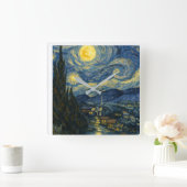 Vincent van Gogh The Starry Night Wall Clock スクエア壁時計 (ホーム)