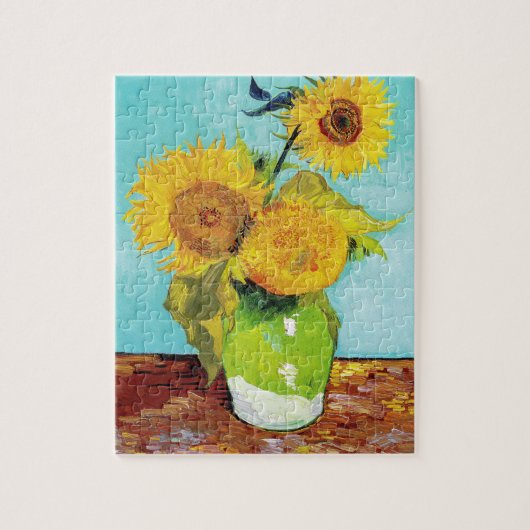 Vincent Van Gogh Three Sunflowers In a Vase ジグソーパズル (縦)