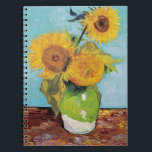 Vincent Van Gogh - Three Sunflowers in a Vase ノートブック<br><div class="desc">Three Sunflowers in a Vase / Vase avec trois tournesols - Vincent Van Gogh,  August 1888 - Sunflowers 1888 first version (F453)</div>