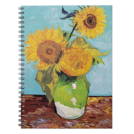 Vincent Van Gogh - Three Sunflowers in a Vase ノートブック (正面)