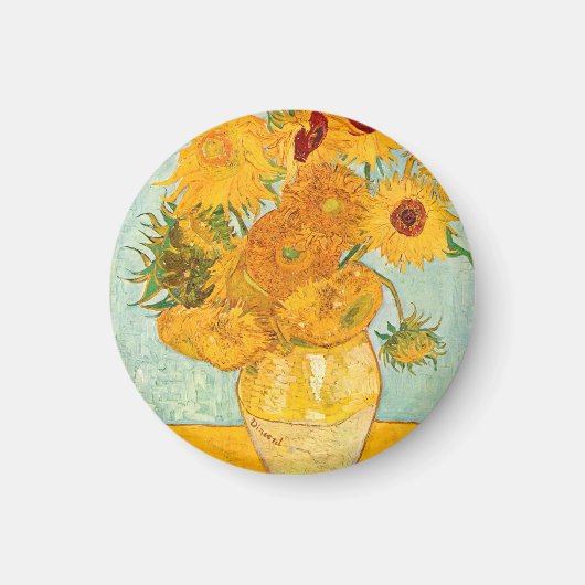 Vincent Van Gogh Twelve Sunflowers In a Vase Art マグネット (正面)