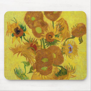 Vincent van Gogh - Vase with Fifteen Sunflowers マウスパッド