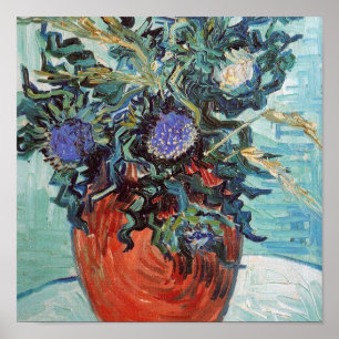 Vincent Van Gogh - Vase with Flowers and Thistles, ポスター
