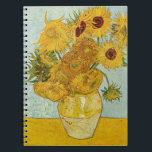 Vincent Van Gogh - Vase with Twelve Sunflowers ノートブック<br><div class="desc">Vase with Twelve Sunflowers / Vase avec douze tournesols - Vincent Van Gogh,  August 1888 - Sunflowers 1888 third version (F456)</div>