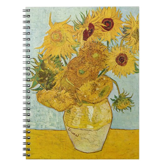 Vincent Van Gogh - Vase with Twelve Sunflowers ノートブック (正面)