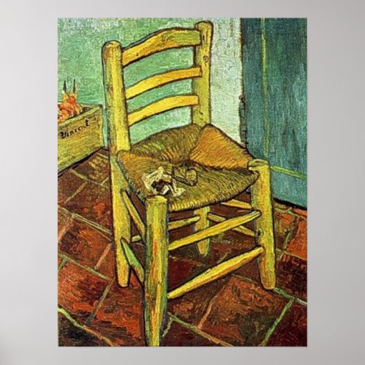 Vincent Van Gogh - Vincent's chair with his pipe ポスター (正面)