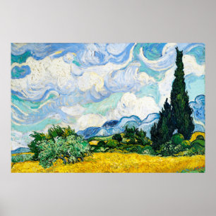 Vincent Van Gogh Wheat Field with Cypresses ポスター