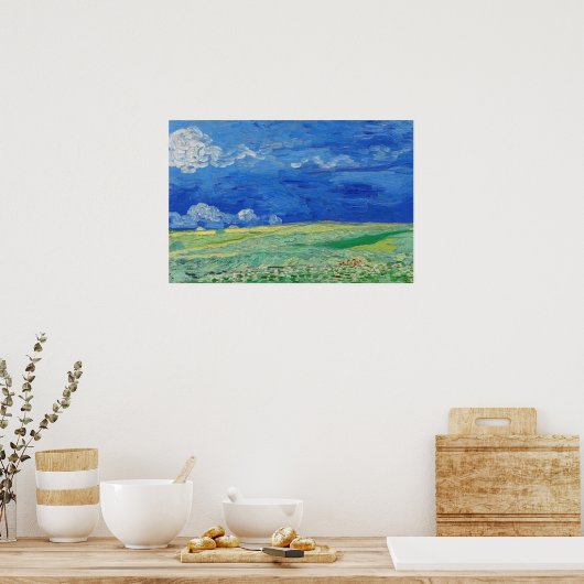 Vincent van Gogh - Wheatfields under Thunderclouds ポスター (キッチン)