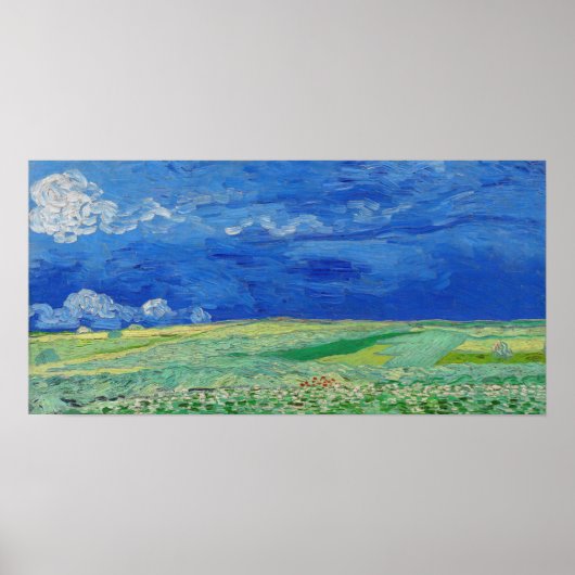 Vincent van Gogh - Wheatfields under Thunderclouds ポスター (正面)