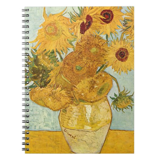 Vincent van Gogh's Stilleben mit 12 Sonnenblumen ノートブック (正面)