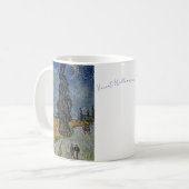 Vincent Willem van Gogh　糸杉と星の見える道 コーヒーマグカップ (正面左)