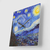 Vincent Willem van Gogh , “ Starry Night ” スクエア壁時計 (傾斜)