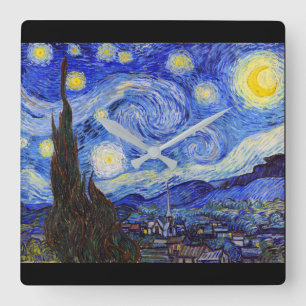 Vincent Willem van Gogh , “ Starry Night ” スクエア壁時計